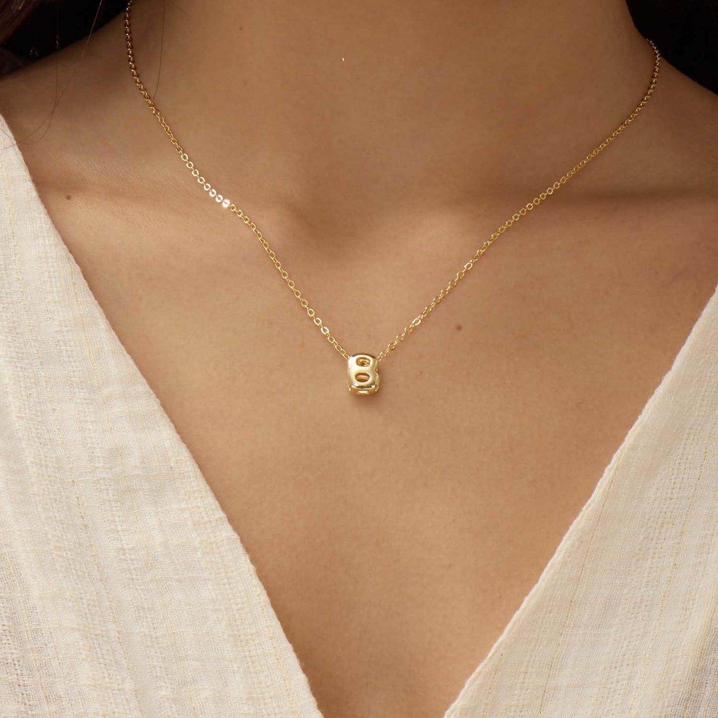 CUEZIY 14K Gold Plated Bubble Letter Necklace Initial Necklaces for Women Dainty Personalized Charm Pendant Name Necklace Cute Non Tarnish Fashion Accessories Teen Gift Trendy Stuff Jewelry Gifts