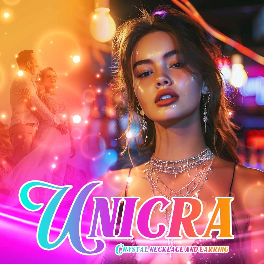 Unicra Silver Prom Jewelry Sets Rhinestone Necklace and Earring Set Bridal Wedding Jewelry for Women and Brides