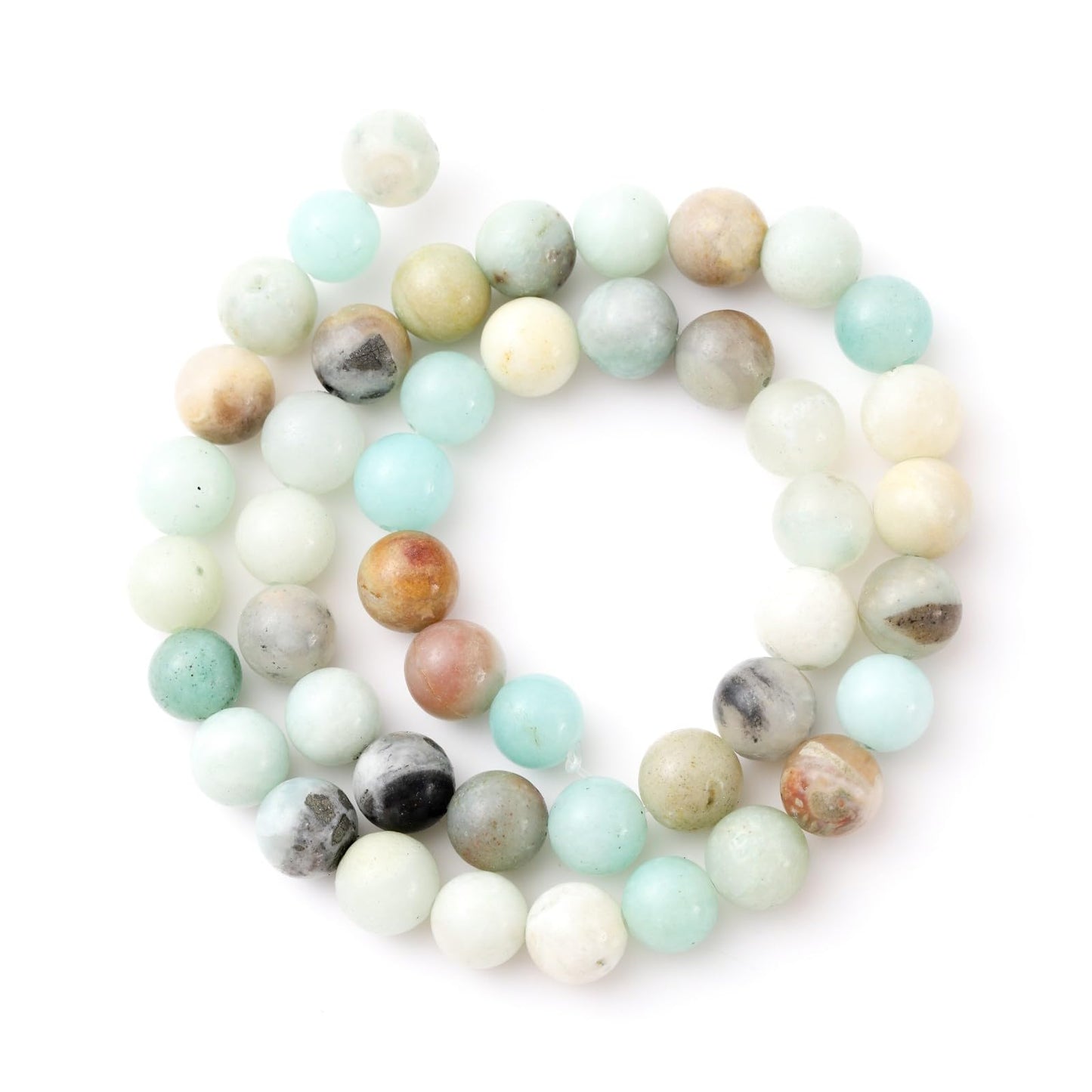 8mm 45pcs DIY Natural Amazonite Stone Beads Round Healing Crystal Gemstone Loose Beads for Jewelry Making Handmade Bracelet Necklace