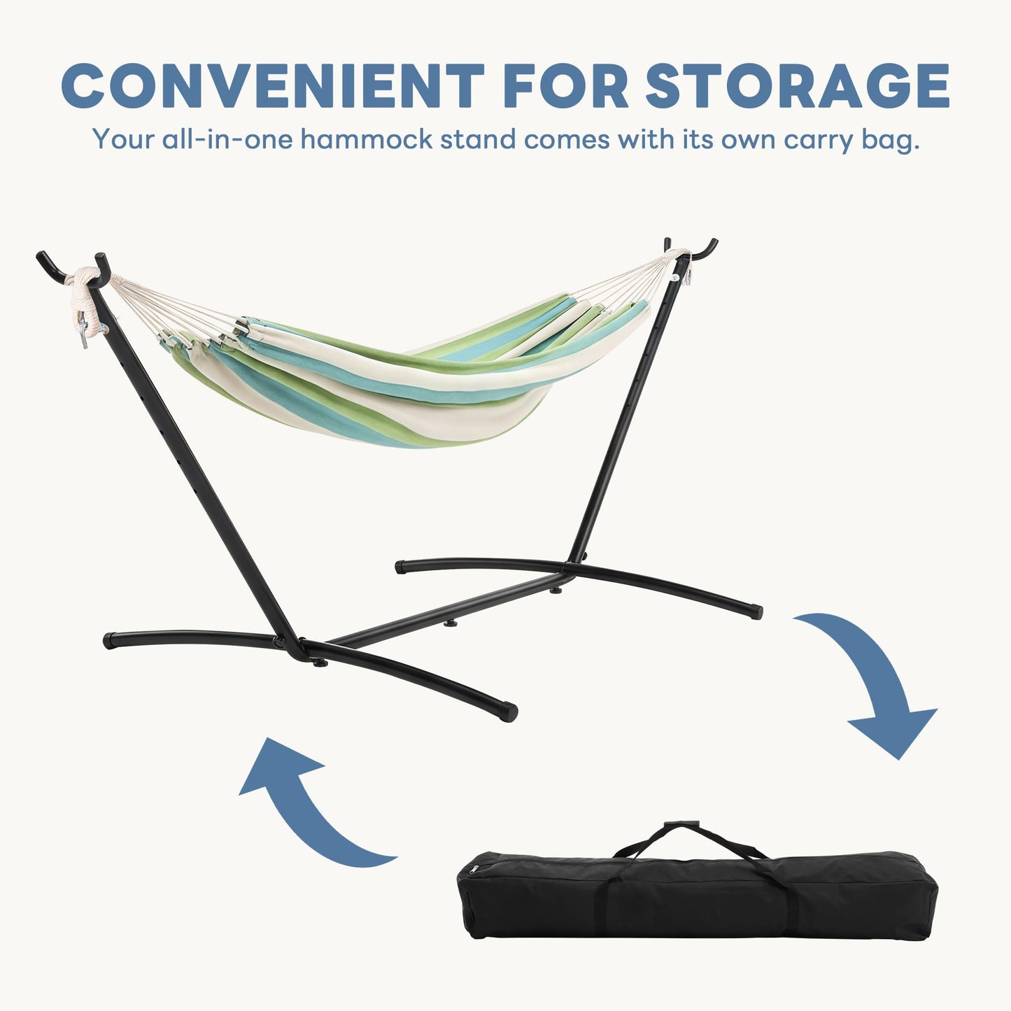 DUMOS Hammock Stand Only, Heavy Duty Hammock Stands for Double 2 Person, Portable Steel Stand for Outside Garden Backyard Patio Pool Beach with Carrying Case
