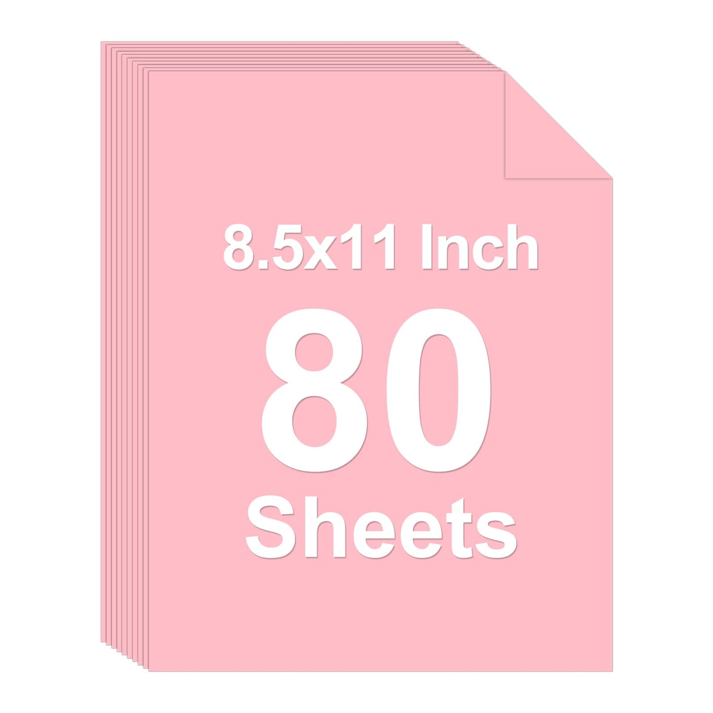 80 Sheets Colored Cardstock, 8.5 x 11 Construction Paper, Pink Card Stock Paper, Cardstock Printer Paper for Halloween,Mothers Day, Christmas, Wedding Invitations, DIY Cards, Photo, Art and Crafts