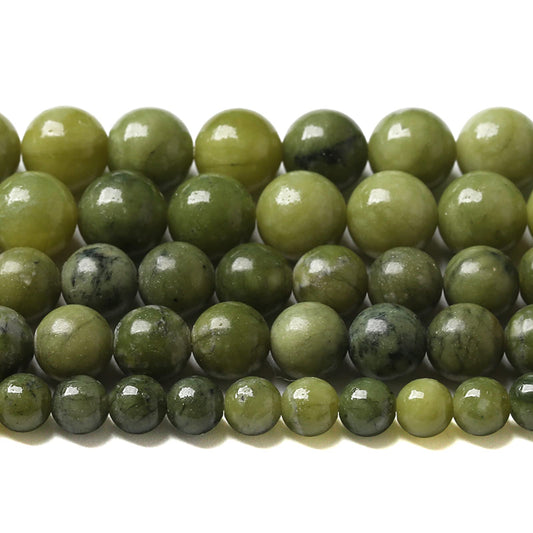 4MM 88PCS Natural Stone Chinese Green Jade Loose Beads for Jewelry Making DIY Bracelet Necklace 1 Strand
