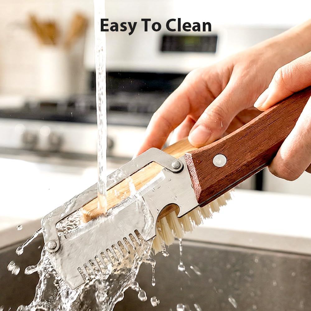 3-1 Multi-functional Vegetable Peeler, 2026 New Ktchen Multi-function Stainless Steel Thickened Fruit Peeler Knife with Wooden Handle,Suitable for Peeling Fruits and Shredding Scallions (A-3PCS)