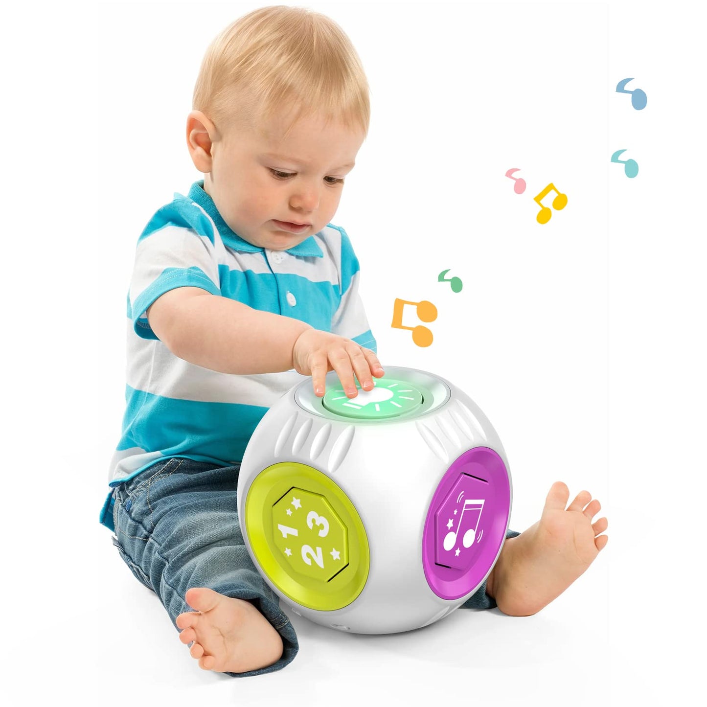 Talkfun Educational Toys for 1 Year Old Boy Girl, Learning Cube Musical Baby Toy 6-12-18 Month, Bilingual Birthday Gift for 1 Year Old Boy Girl