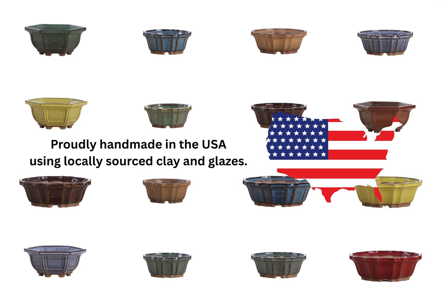 Willow Bonsai Ceramics Flower Design Bonsai Pot, 4.5inch Diameter, Plant Container, Succulant Pot, High Fired Ceramic Stoneware, Frost Proof, Handmade (Seaweed 2023)