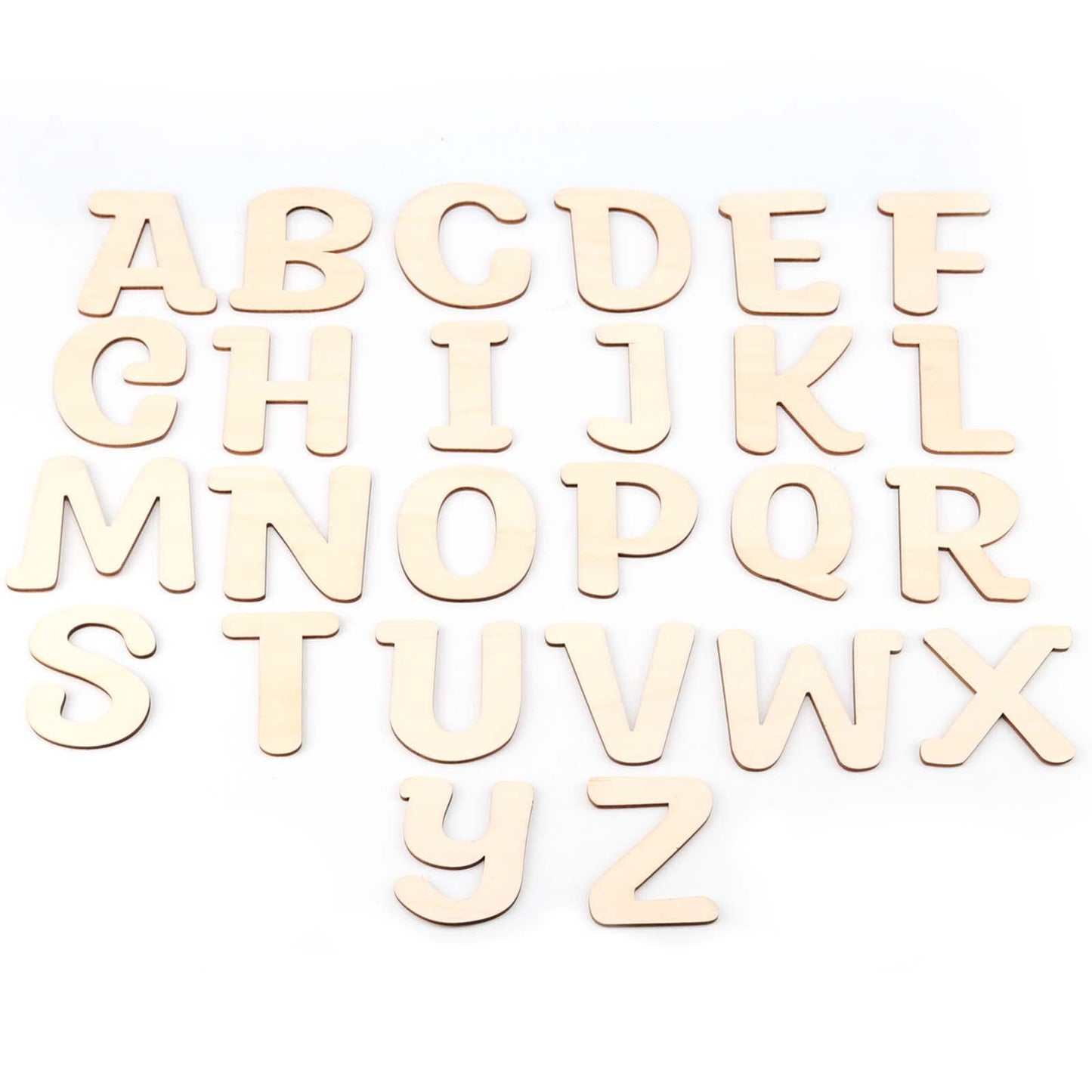 JAPCHET 104 Pieces 4 Inch Wood Wooden Letters, Unfinished Decorative Paintable Wood Craft Alphabet Cutout Capital Wooden Letters for Painting, Home Wall Door Decor, Crafts, DIY Project