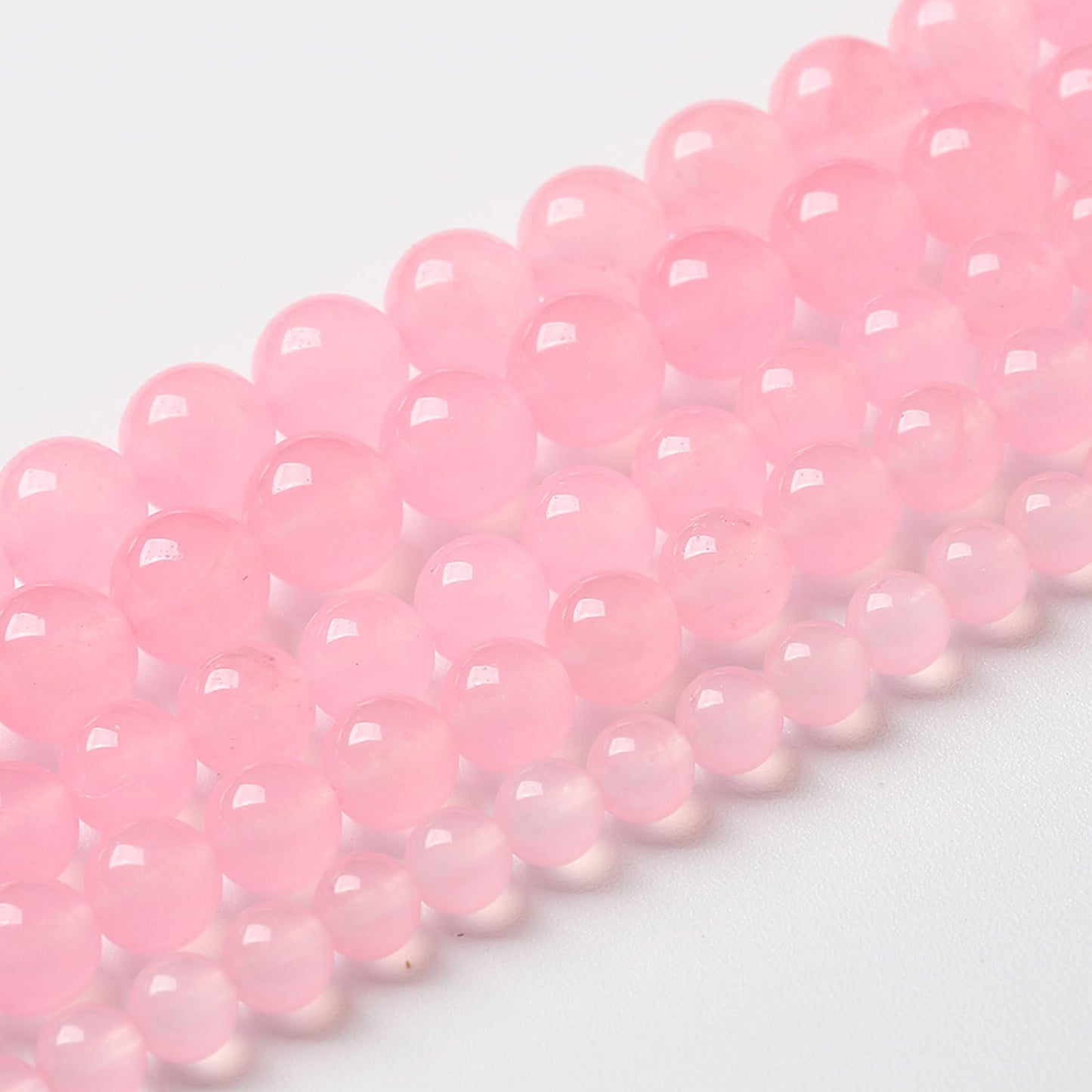32pcs Natural Light Pink Chalcedony Stone Beads for Jewelry Making - Energy Healing Power Stone - DIY Bracelet Necklace Accessories - 15" (12mm, Light Pink Chalcedony)