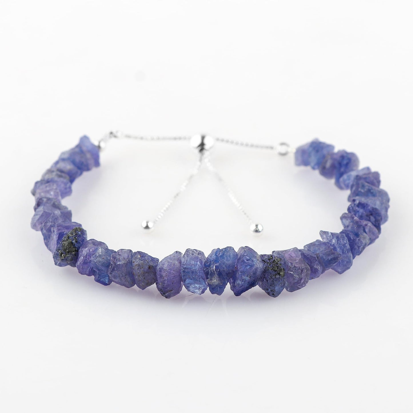 CRYSTALINES Raw Natural Blue Tanzanite Gemstones Bolo Bracelets, December Birthstone, Rough Stones, Handmade Jewelry, Adjustable Slider, Chakra Healing Crystals, Christmas Gifts for Women