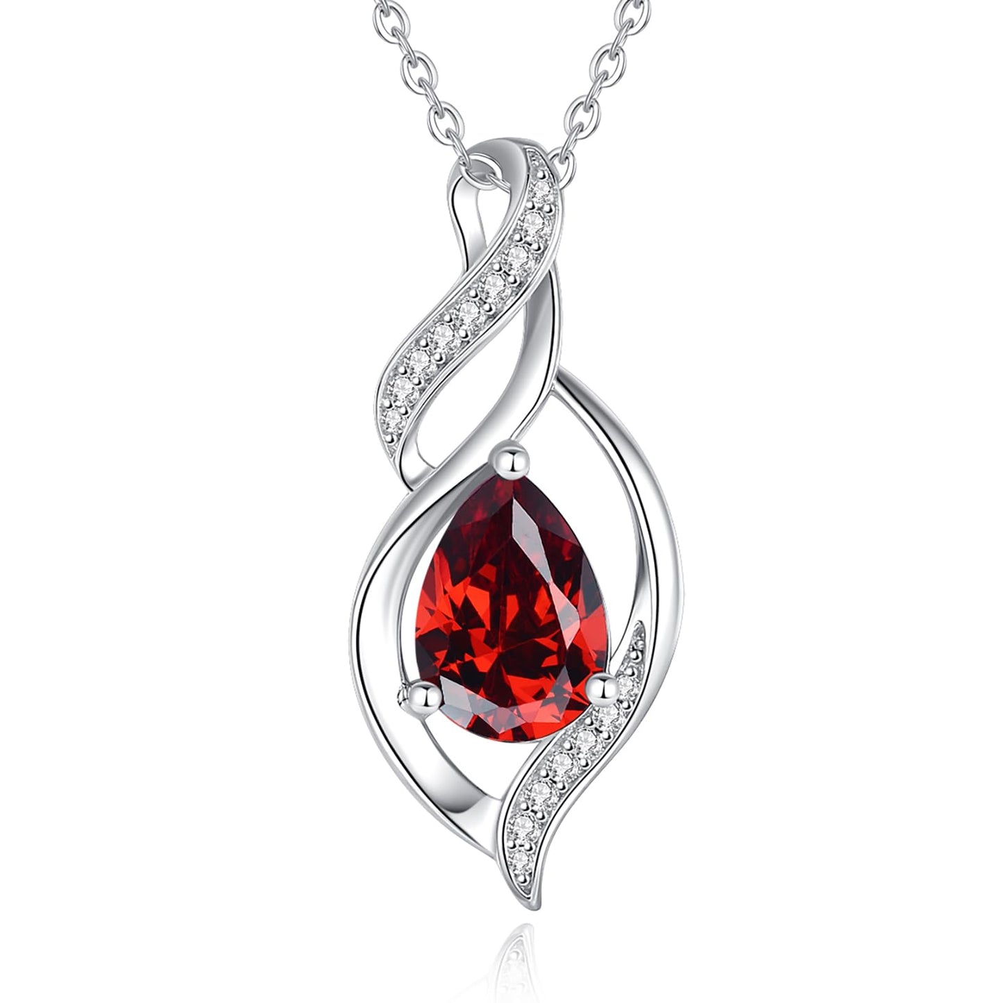FANCIME 14K Gold Plated November Birthstone Necklace for Women Citrine Teardrop Necklace Sterling Silver Infinity Love Birthday Gifts for Women, 16"+2" Inches