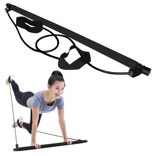 Pilates Bar Kit with Resistance Bands,Multifunctional Pilatess Bar,Stretched Fusions Toning Bar,Pilates Sculpt Bar,Home Gym Equipment for Women & Men Home Gym Pilates Yoga(Black)