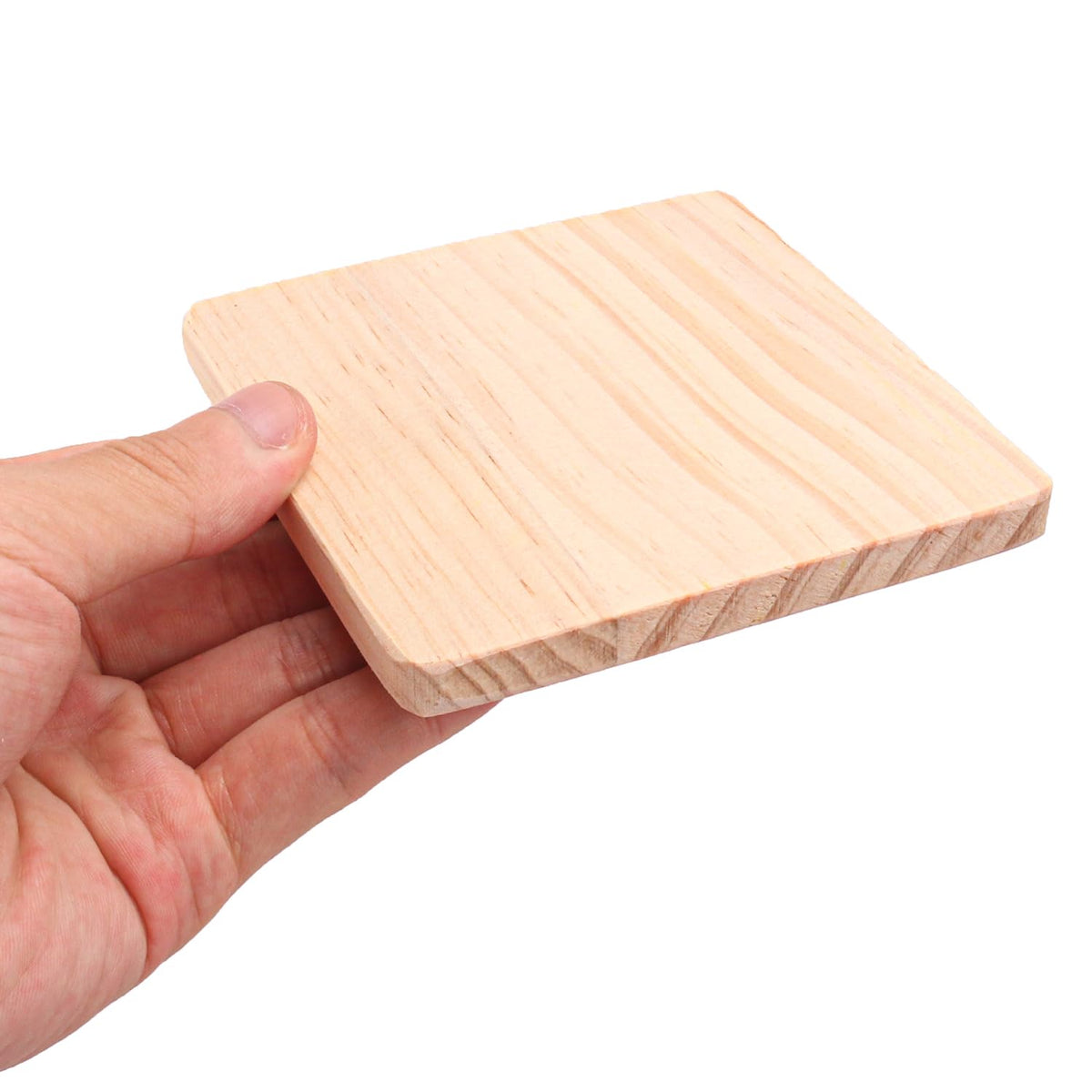 kukmakri 40 PCS Unfinished Blank Wooden Coasters - 4 Inch Square & 4 Inch Round Wood Coasters with Non-Slip Silicon Dots – Natural DIY Wood Slices for Engraving and DIY Painting (Thick 0.35 Inch)
