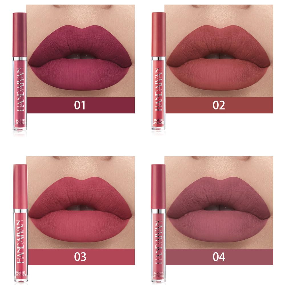 BestLand 3Pcs Matte Liquid Lipstick Set for Women - 24H Transfer-Proof, Moisturizing & Non-Sticky Lip Gloss I Soft Peach, Dusty Plum, Muted Rose I Vegan + Cruelty-Free for Daily & Party