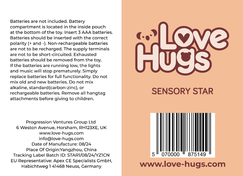 LoveHugs Musical Star Plush Sensory Light Up Newborn Autism Toys - Twinkle Twinkle Little Star Sensory Toys for Autistic Children
