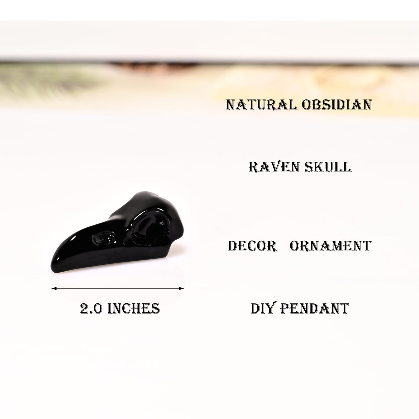 DZJXBZhu Obsidian Raven Skull Figurine Crystal Healing Stone Spiritual Meditation Pocket Figurine Natural Gemston Hand Carved Polished Home Room Office Desk Decoration Gift Collect