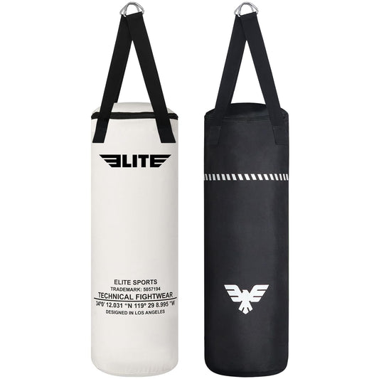 Elite Sports Boxing Bag 4 FT – Heavy Duty Canvas Punching Bag with Straps for Boxing, Training, MMA, Muay Thai, Kickboxing, Martial Arts & Fitness – UNFILLED Heavy Bag