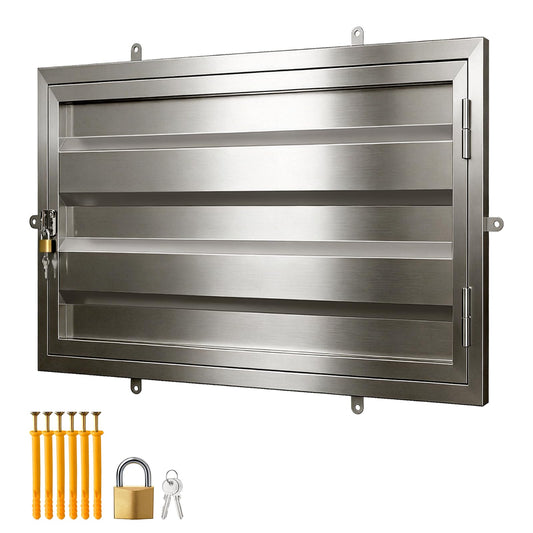 DRKSBesto 32" X 16" 306 Stainless Steel Crawl Space Door, Heavy Duty Stainless Steel Access Door with Lock and Key, Thickened Crawl Access Panel, Includes Installation Screws