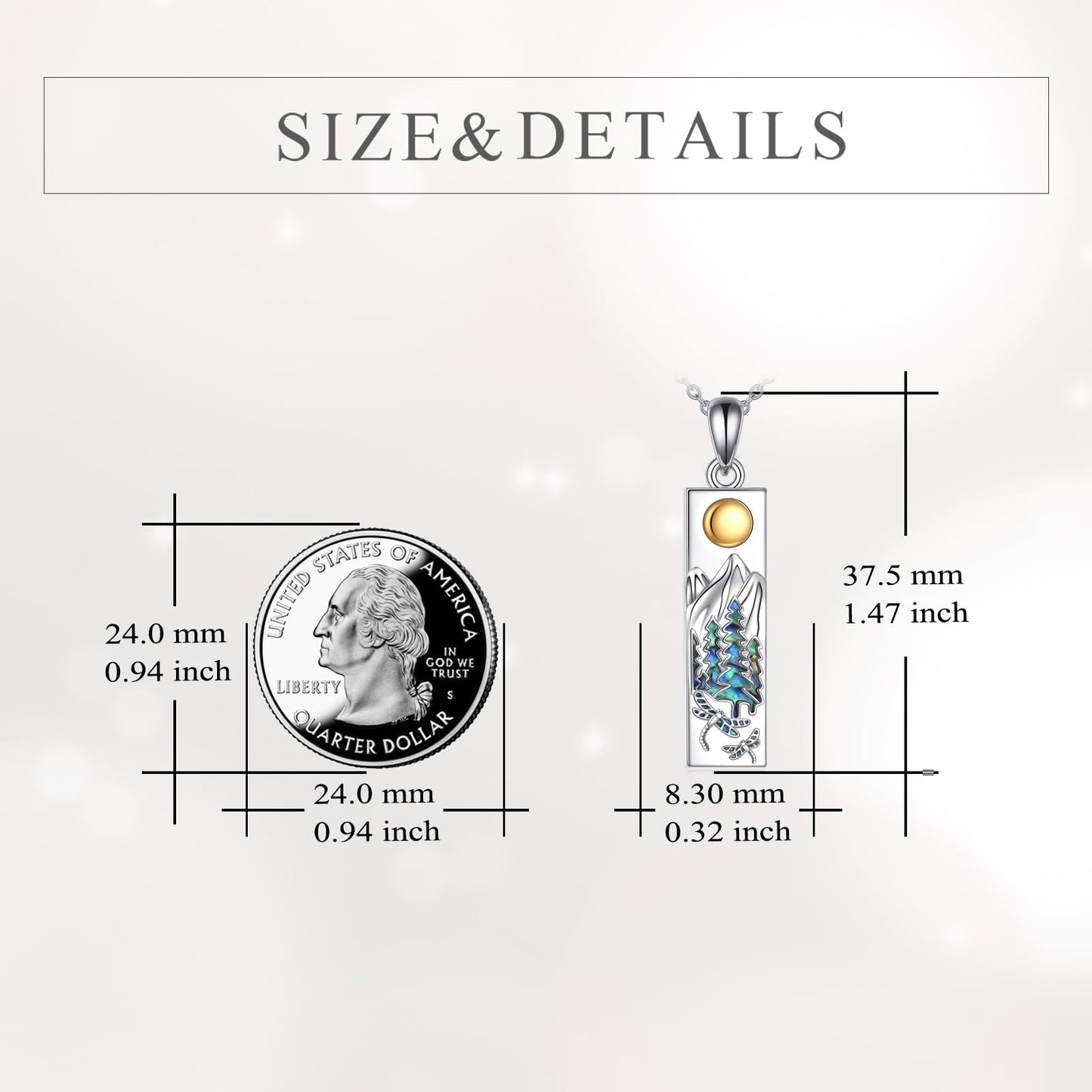 YFN Dragonfly Mountain Necklace for Women Sterling Silver Nature Jewelry Gift for Skiers, Hikers, Campers, Climbers and Nature Lovers