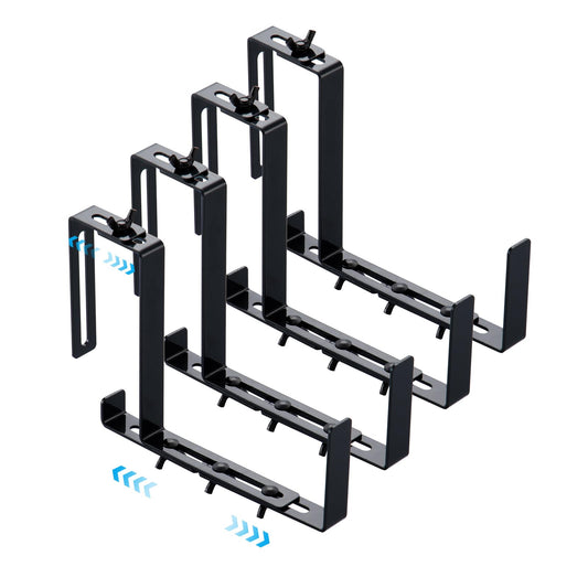 4 Pack Window Box Brackets,Adjustable Planter Box Brackets for Planter Boxes 5.5 in to 8 in Deep,Heavy Duty Wall Mount Flower Box Holder Perfect for Fence Garden,Balcony,Black-HOME MASTER HARDWARE