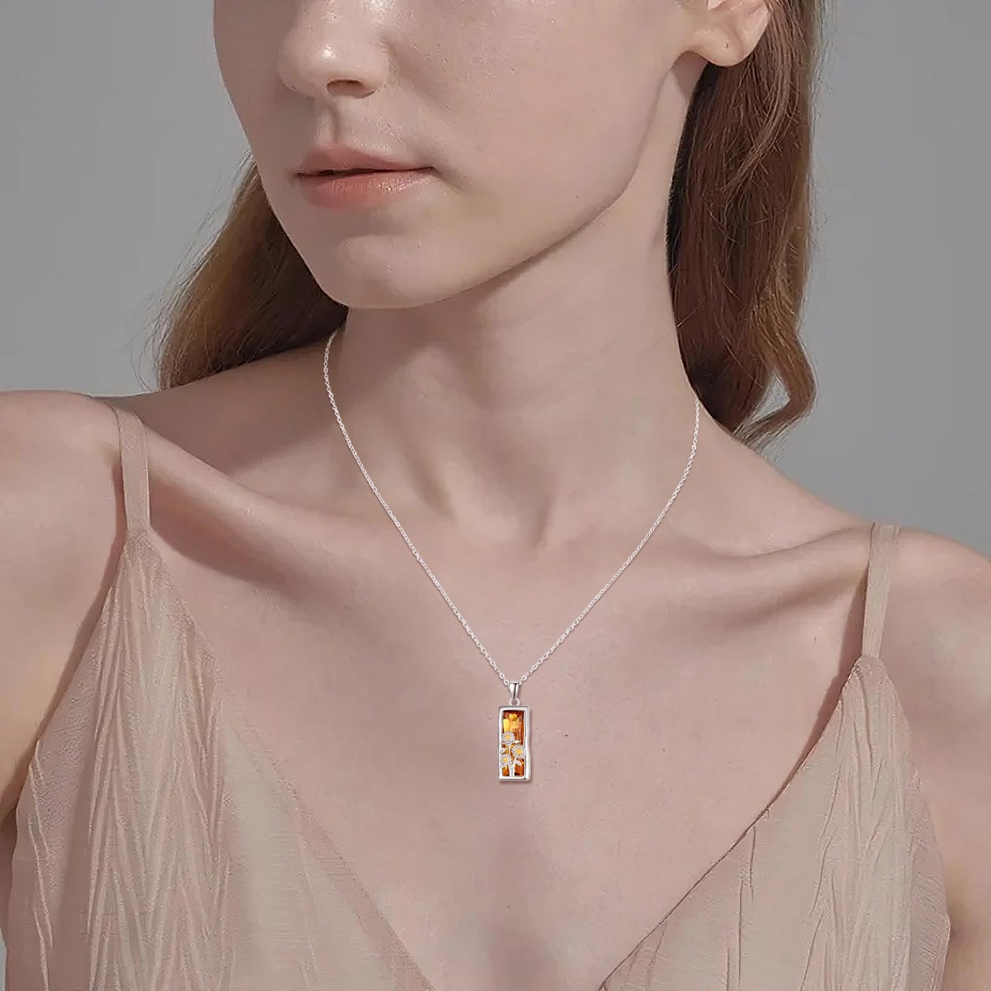 AENEAS Sunflower Necklace 925 Sterling Silver Crystal Sunflower Pendant Necklace Sunflower Jewelry Gifts for Women