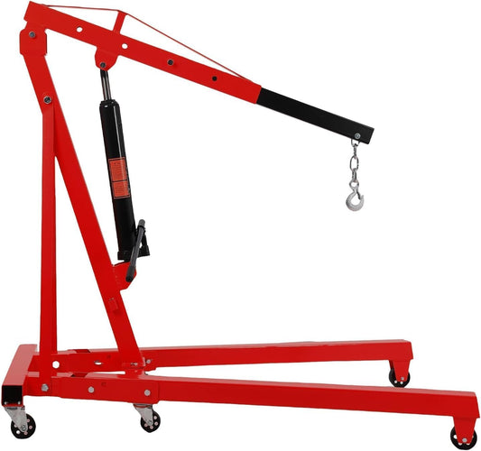PeacefulHues 2 Ton Engine Hoist, 4400 LB Mobile Cherry Picker Engine Lift Hydraulic Tilting Engine Shop Crane with 6 Casters & Telescopic Boom for Garage, Workshops, Auto Repair