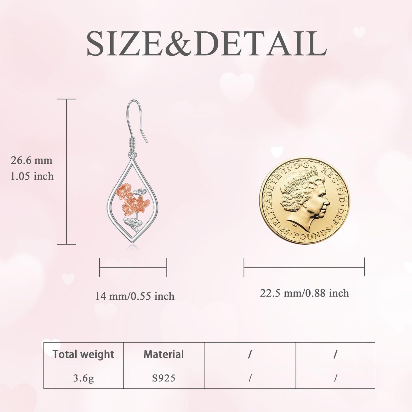 Lotus Earrings Sterling Silver Lotus Flower Floral Dangle Dangling Drop Earrings Boho Yoga Jewelry Gifts for Women