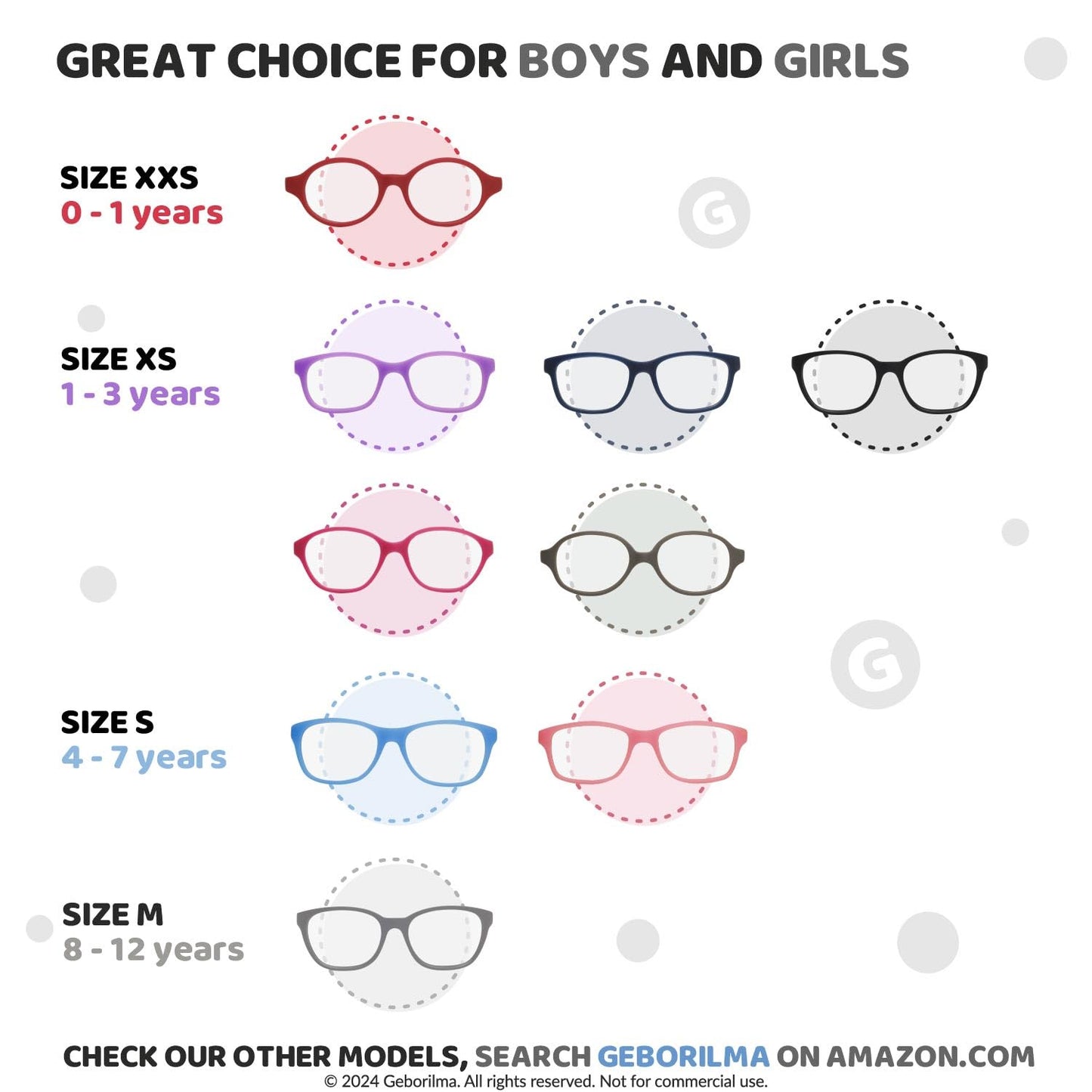Geborilma Cute Baby Glasses 0-6 Months - XXS Round Infant Glasses with Strap - Clear Lens Newborn Spectacles