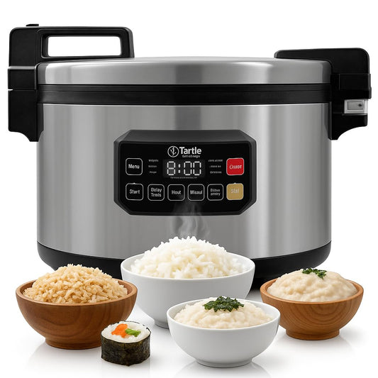 Commercial Large Multi-Function Rice Cooker - Professional 64 Cup Cooked (32 Cup Uncooked) Rice Maker Cooker With Non Stick Pot & Hinged Lid - Brown Rice, Sushi Rice and more
