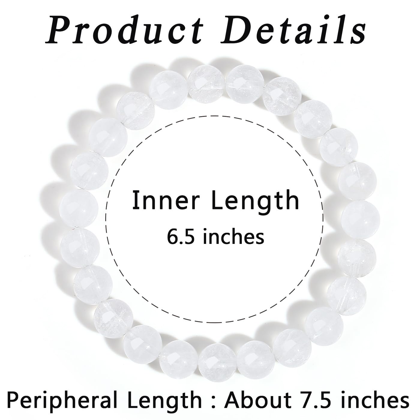 MAIBAOTA Clear Quartz Bracelet, Healing Crystal Bracelets for Women, 8 mm Natural Crystal Beaded Bracelets, Crystal Jewelry Gifts for Mom, Mothers Day Gifts