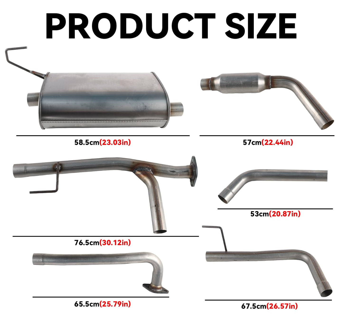 SleYuYir Exhaust Resonator Muffler Tail Pipe Exhaust Kit Compatible with Nissan Frontier 4.0L 2005-2019 Stainless Steel | Northeastern Exhaust | Free Gaskets and Clamps Included | Direct-Fit