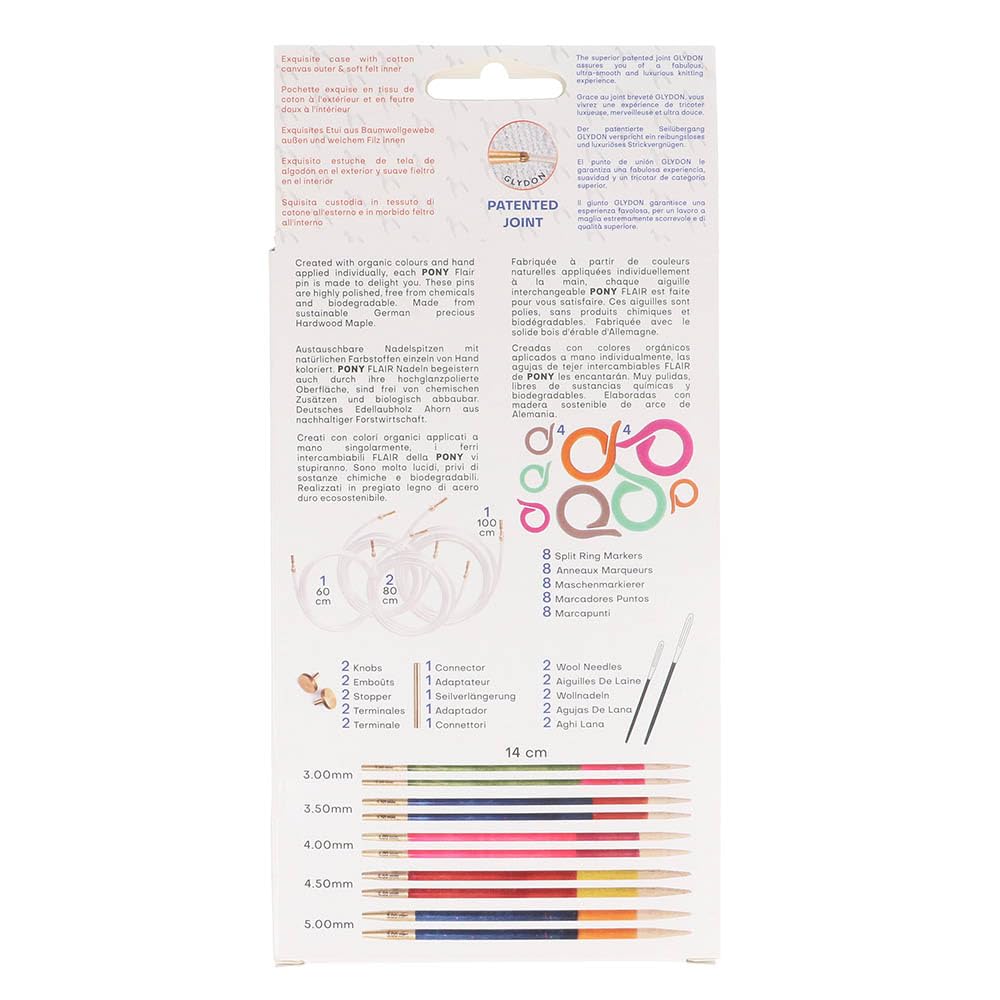Pony Belle Flair Interchangeable Knitting Tips Set 14cm 3.00-5.00mm