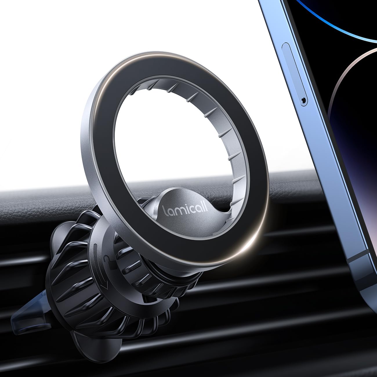 Lamicall for MagSafe Car Mount - [20 Super Magnets] Magnetic Car Phone Mount, Air Vent Phone Holder Car, Hands Free Cell Phone Holder Clip Car Accessories fit iPhone 16 15 14 13 Pro Plus Max