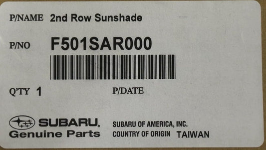 Subaru 2026 Outback 2nd Row Window Sunshade Shade Set of 2 New F501SAR000 Genuine OEM