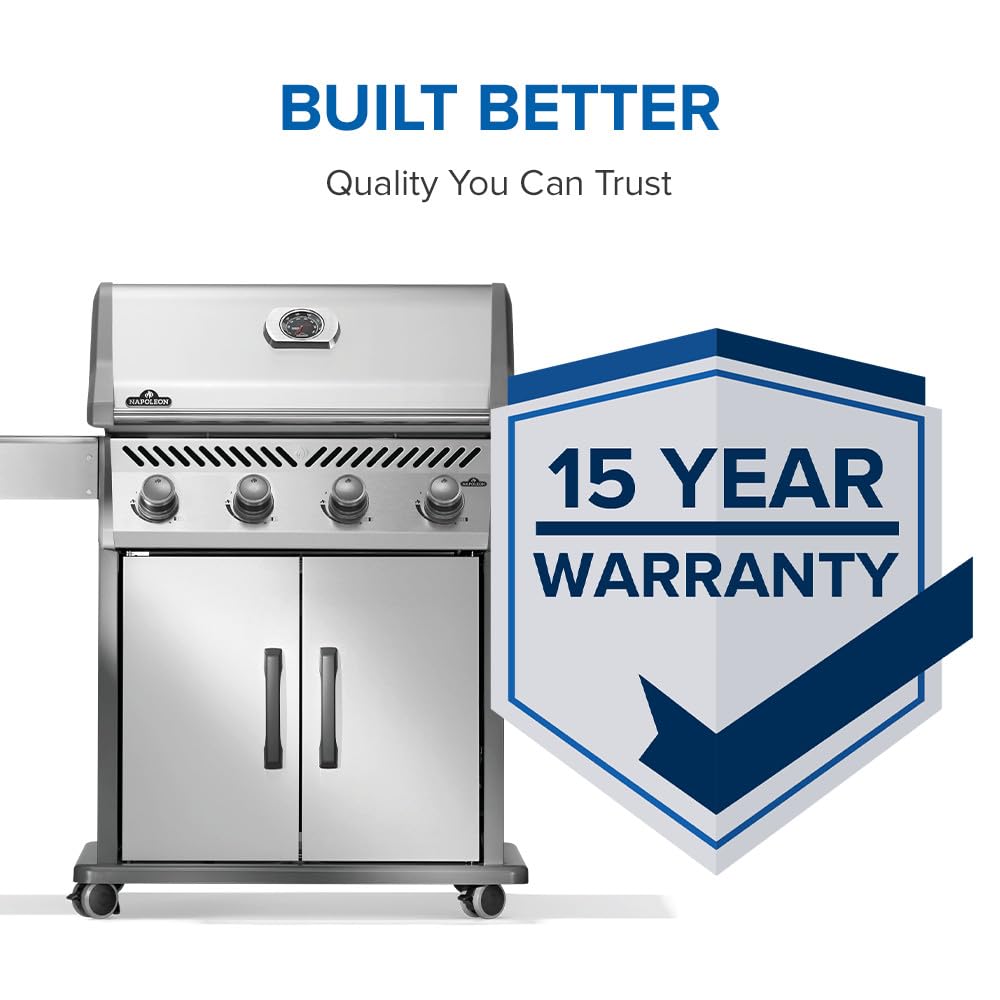 Napoleon Rogue 525 Natural Gas Grill, Stainless Steel, Durable 4-Burner Gas Grill