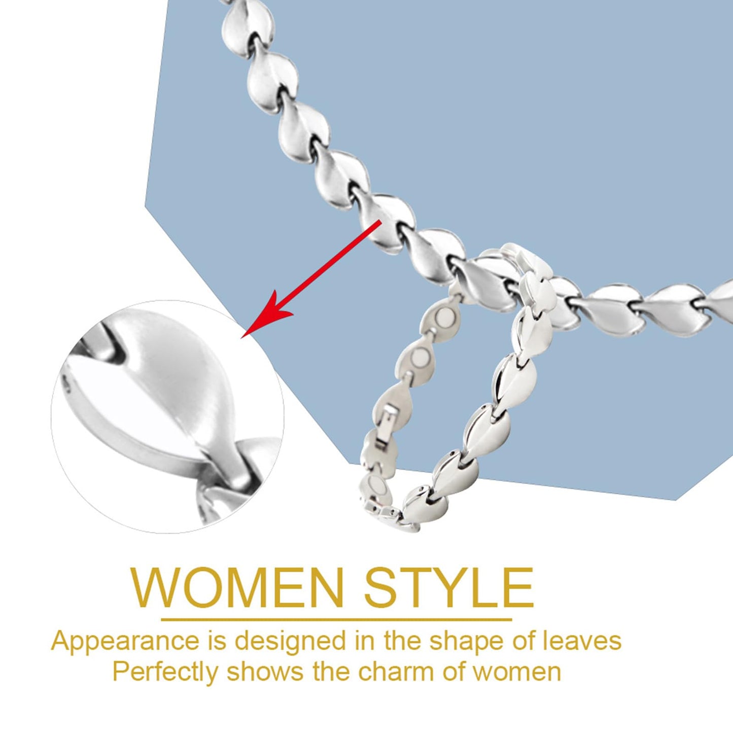 KYOSI Magnetic Necklace Bracelet for Women 3500 Gauss Strength Magnet Jewelry Set Magnetic Bracelet and Necklace