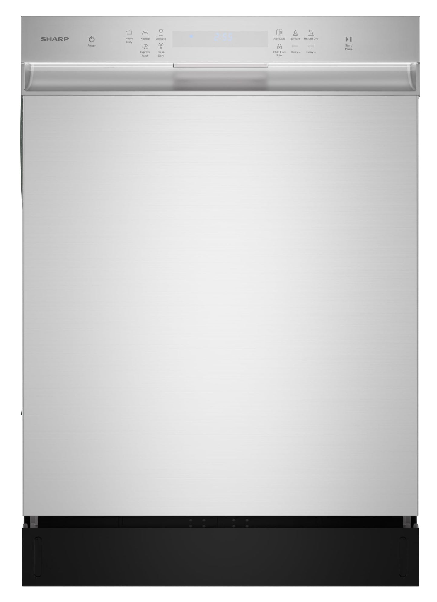 Sharp SDW6506JS 24-inch Stainless Steel Dishwasher, 49 dB, Third Rack, 12 Place Settings, Front Touch Controls