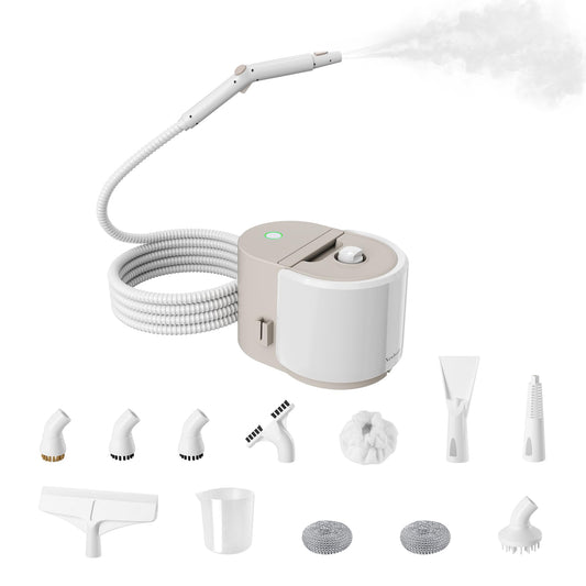 Newbealer Handheld Steamer for Cleaning, Stainless Steel Boiler, 12-Piece Accessory Kit, Max 5 Bar Pressure, Multi-Purpose Steam Cleaner for Floors, Cars, Furniture, Upholstery, and More