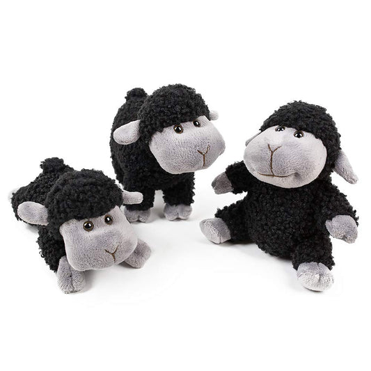 FRANKIEZHOU Sheep Stuffed Animal Lamb Plush Decorations 3Pcs (Sitting, Standing, Kneeling) Black Sheep Toys Gift for Kids Little Girl/Boy
