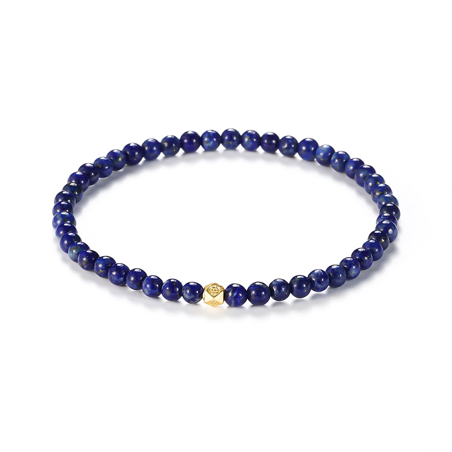 Lapis Lazuli Handmade Bracelet, Friendship Chakra Crystal Gemstone Bracelets, Beaded Protection Bracelet for Men Women Wealth Prosperity Feng Shui Good Luck Blue Stone Jewelry Bracelet (4mm Lapis Lazuli)