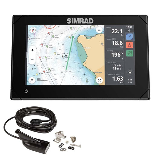 Simrad 000-15371-001, NSX 3007, Chartplotter and Fishfinder with HDI Transducer and C-MAP Discover X Charts, 7 Inch, Black