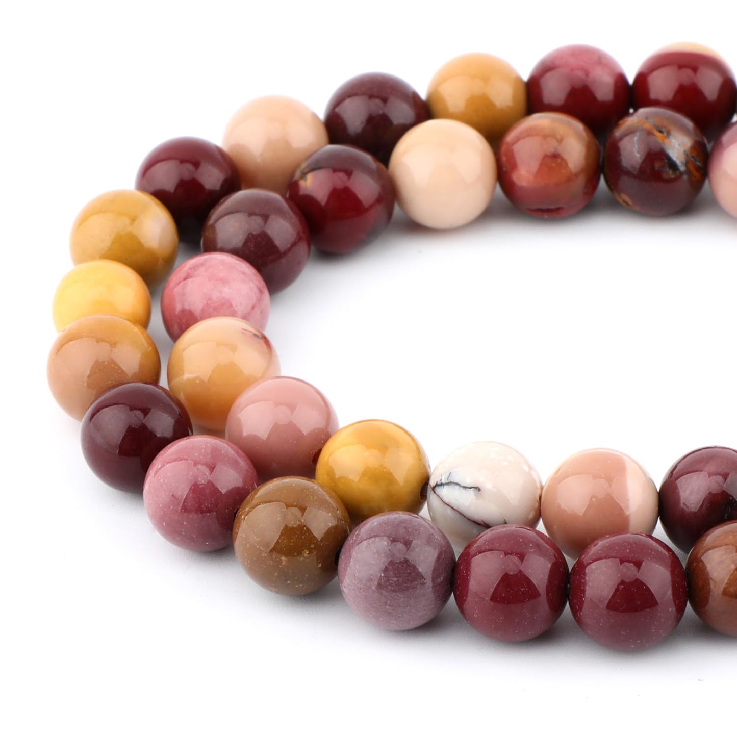 Bymitel 90 pcs Natural Genuine Real Round Loose Stone Beads Gemstone Spacers for Charm DIY Jewelry Making 15.5" per Strand 4mm (Moonkaite Jasper, 4mm)
