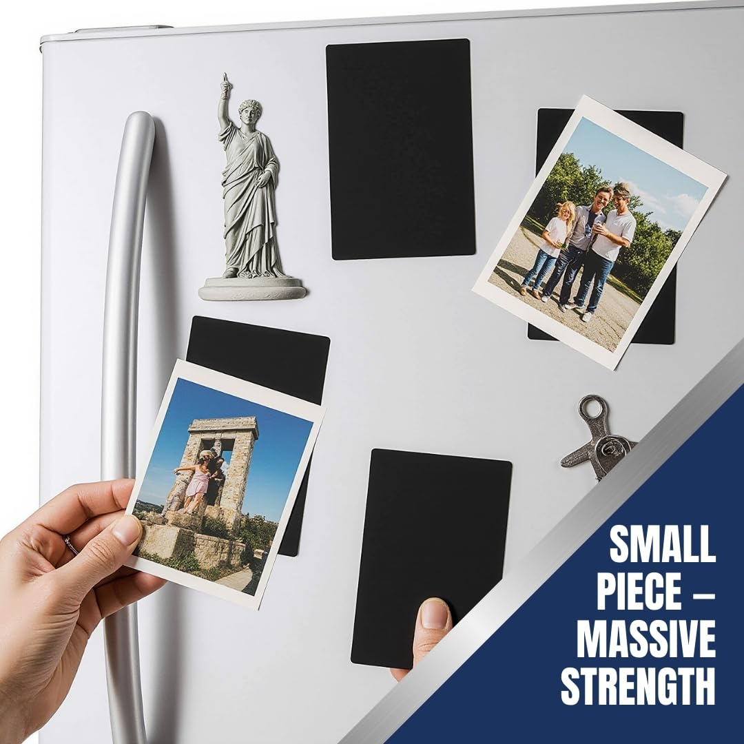 Flexible Magnets – Magnetic Sheets with Adhesive Backing, 4" x 6" (50 Pack) Stick-On Magnetic Sheets for Refrigerator Magnets, Magnetic Labels, Crafts, DIY Projects & More