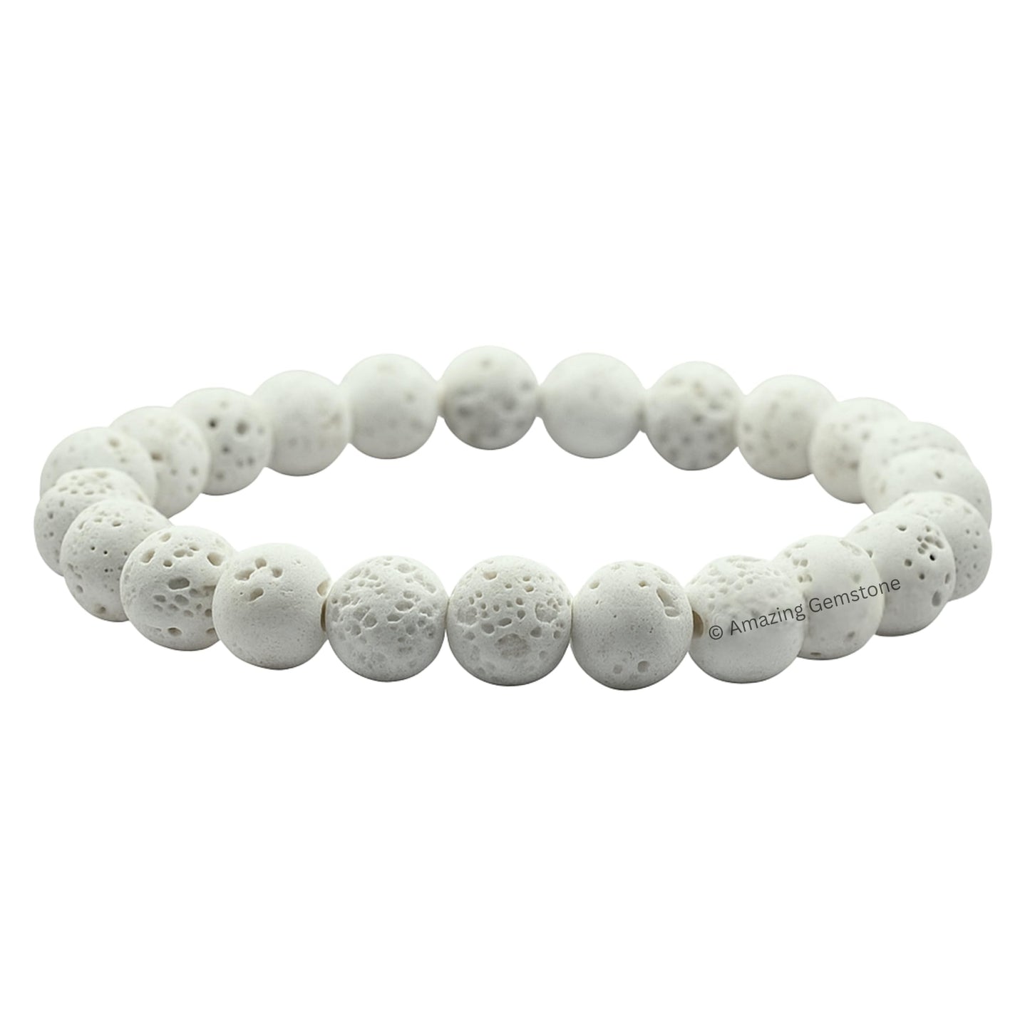 Amazing Gemstone Crystal Bracelet for Women Men's Gifts - Protection Healing Crystal Bracelet - 8mm Gemstone Beaded Stretchable Bracelet Pulseras Para Hombres Mujer Stocking Stuffers Mothers Day Gift (White Lava)