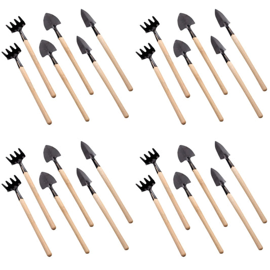 GANAZONO 8 Sets Mini Gardening Tools Portable Garden Hand Tools Set Miniature Gardening Rake Trowel and Shovel for Bonsai Succulents Herbs Planting