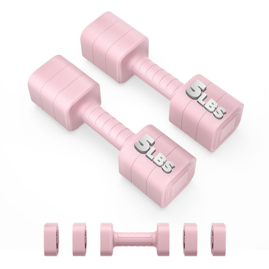 Ragebby Adjustable Dumbbell Set of 2, 10LBS/20LBS/30LBS Adjustable Weight Set, Anti-slip Handle, 3 in 1 Free Weights Dumbbells Set for women at home, 2.2lb, 3.6lb, 5lb, for Home, Office, Gym Exercise Training
