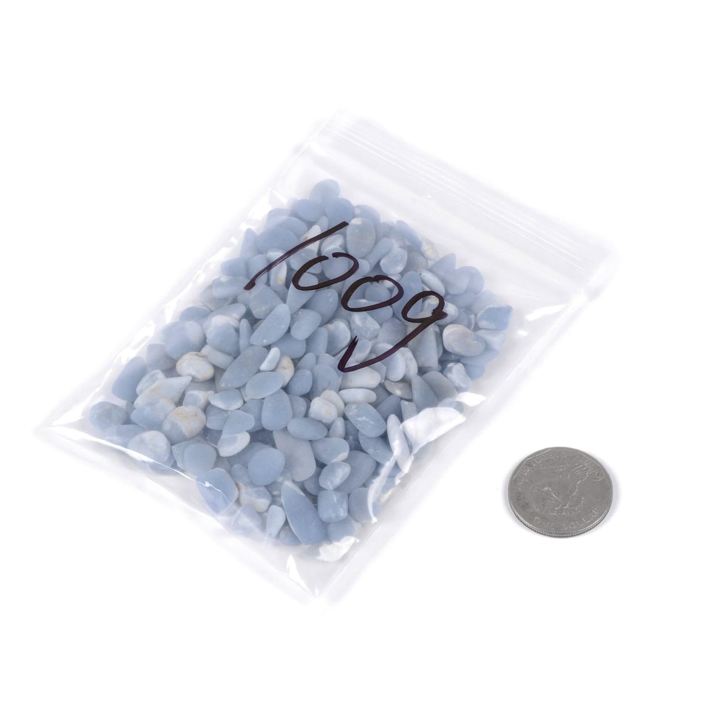 Justinstones Matte Angelite Chips Crushed Tumbled Stone Crystal Healing Embellishments 100 Grams