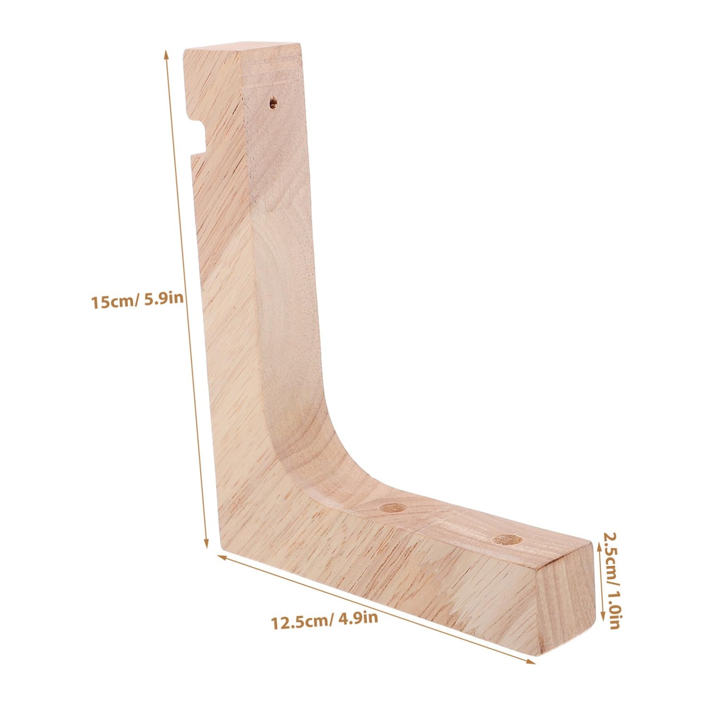SEWACC Wooden Wall Hooks Plant Hangers for Indoor Outdoor Hanging Plants Heavy-Duty Wall Mount with Natural Wood Finish 2pcs Brackets for Garden Patio