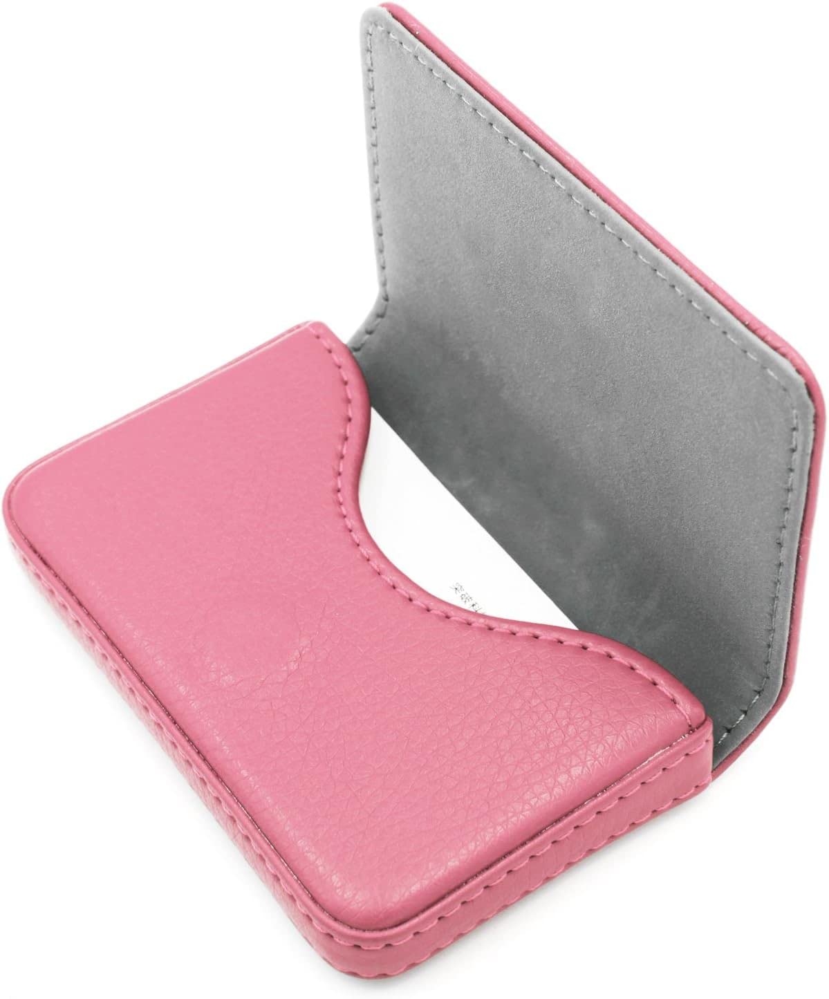 6 Pack Business Card Holder, Business Card Case PU Leather Multi Card Case, Business Card Holder Wallet Credit Card ID Case with Magnetic Shut - Pink