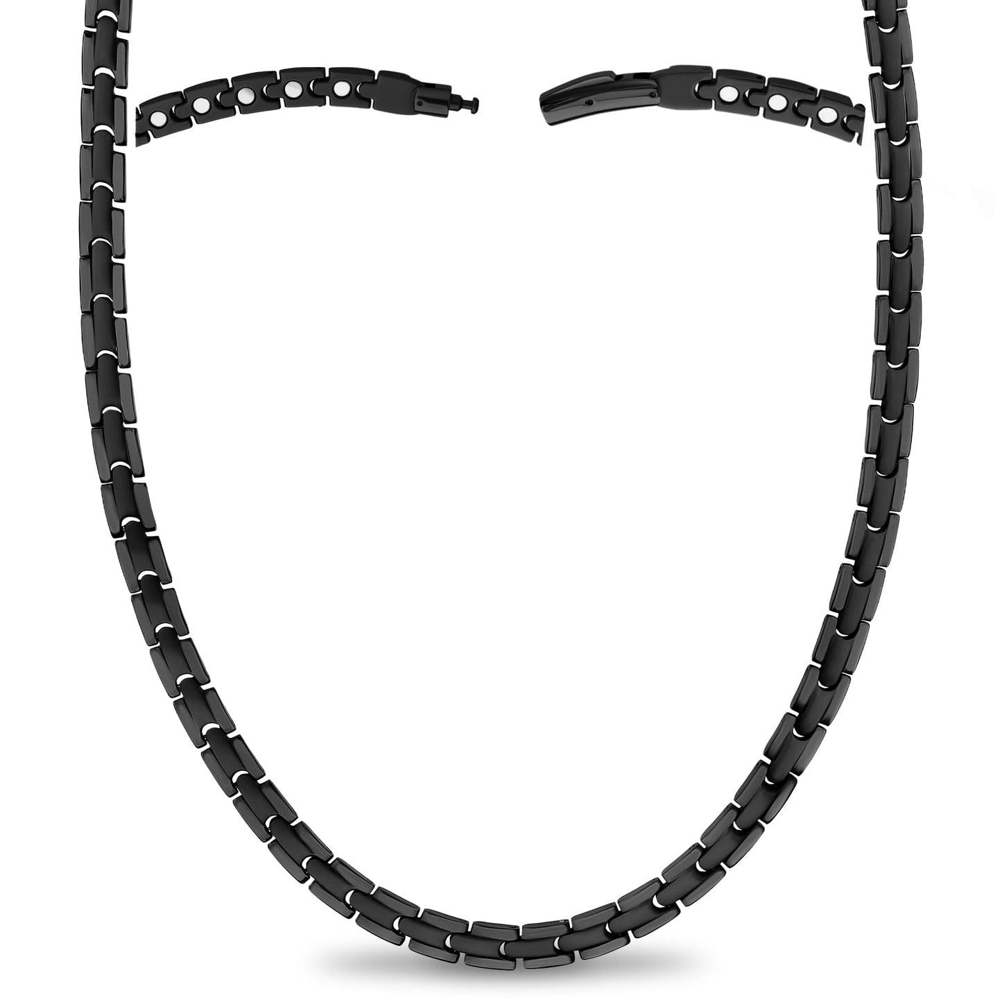 MagnetRX® Titanium Magnetic Necklace – Ultra Strength Magnetic Necklaces for Men & Women – Effective Mens Titanium Necklace with 55 Magnets (Black, 20 Inches)