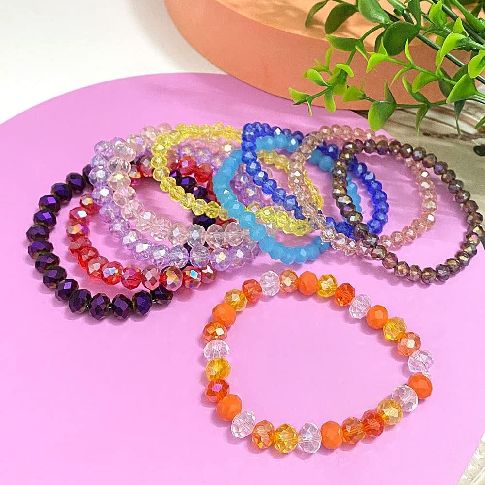 YHYPOCI 100pcs 8mm Crystal Glass Beads for Crafts Faceted Rondelle Glass Beads for Jewelry Making Crystal Spacer Beads for Necklaces Bracelets Earrings DIY Craft(Mint Green AB)