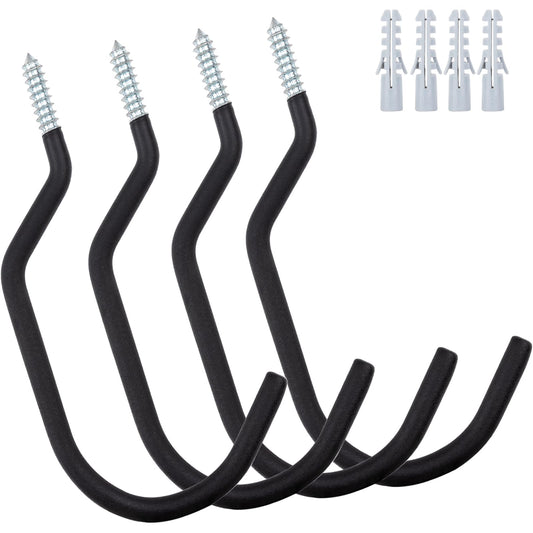 KURUI 9 in Mountain Bike Hooks for Garage Ceiling, Heavy Duty Bicycle Hangers for Hanging, Large Screw Hooks for Garage Ceiling Wall, No Drill Ceiling Hooks for Hanging Outdoor String Lights Plants